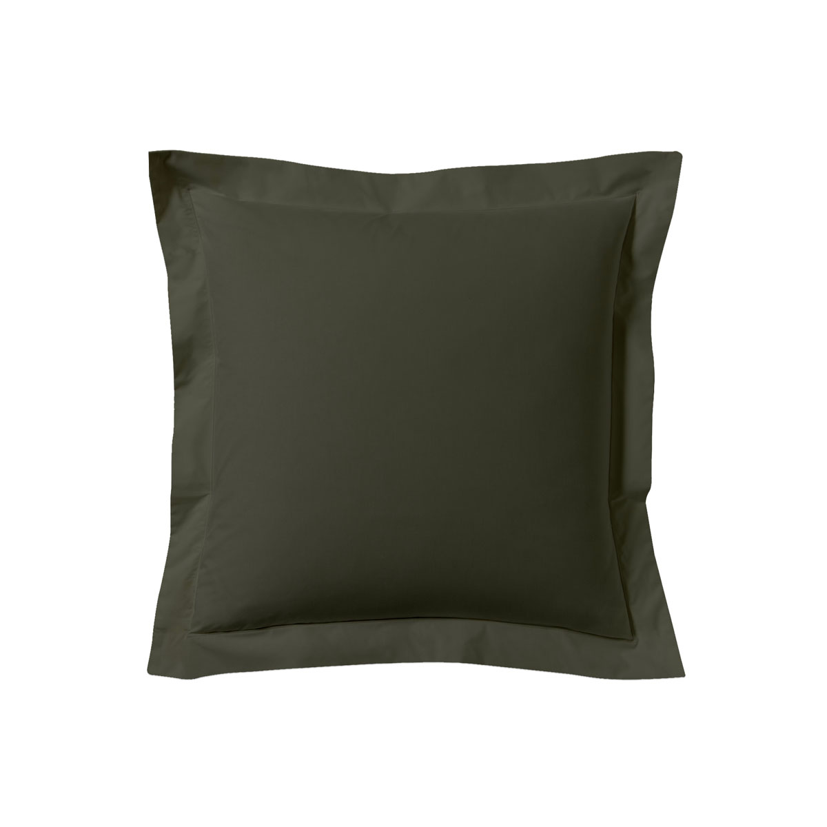 Taie d'oreiller unie en coton gris 63x63 Taie d'oreiller unie en coton gris 63x63