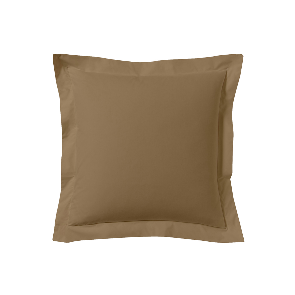 Taie d'oreiller unie en coton pralin 63x63 Taie d'oreiller unie en coton pralin 63x63