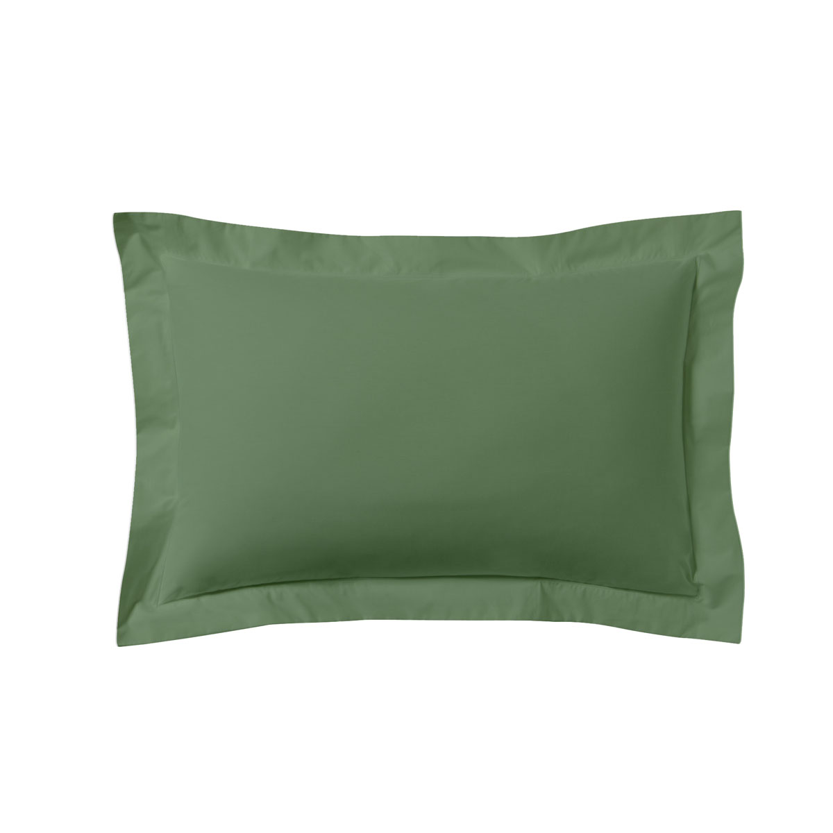 Taie d'oreiller unie en coton vert de gris 50x70 Taie d'oreiller unie en coton vert de gris 50x70
