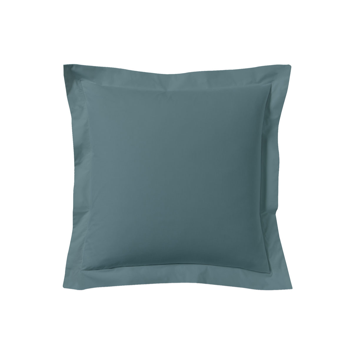 Taie d'oreiller unie en coton, Made in France bleu 63x63 Taie d'oreiller unie en coton, Made in France bleu 63x63