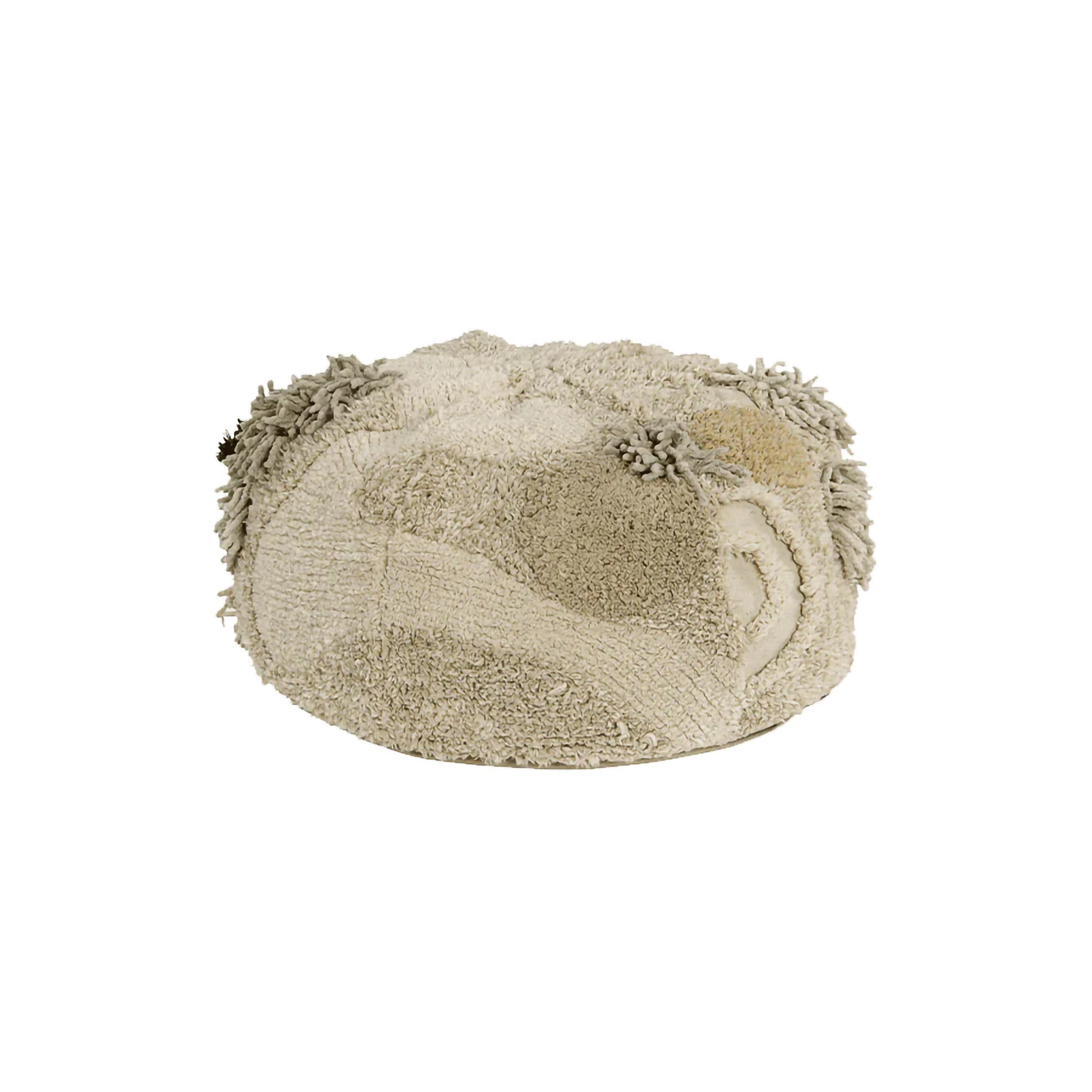 Pouf en coton marron Ø30×50