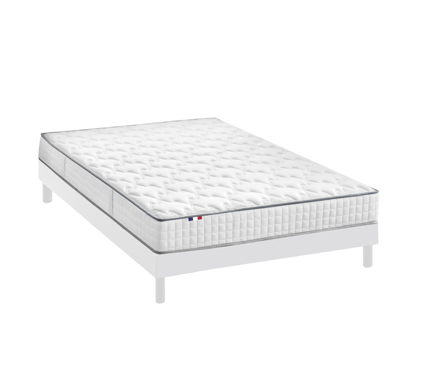 Ensemble Matelas Ressorts + Visco Sommier en Kit Blanc 160x200 Ensemble Matelas Ressorts + Visco Sommier en Kit Blanc 160x200