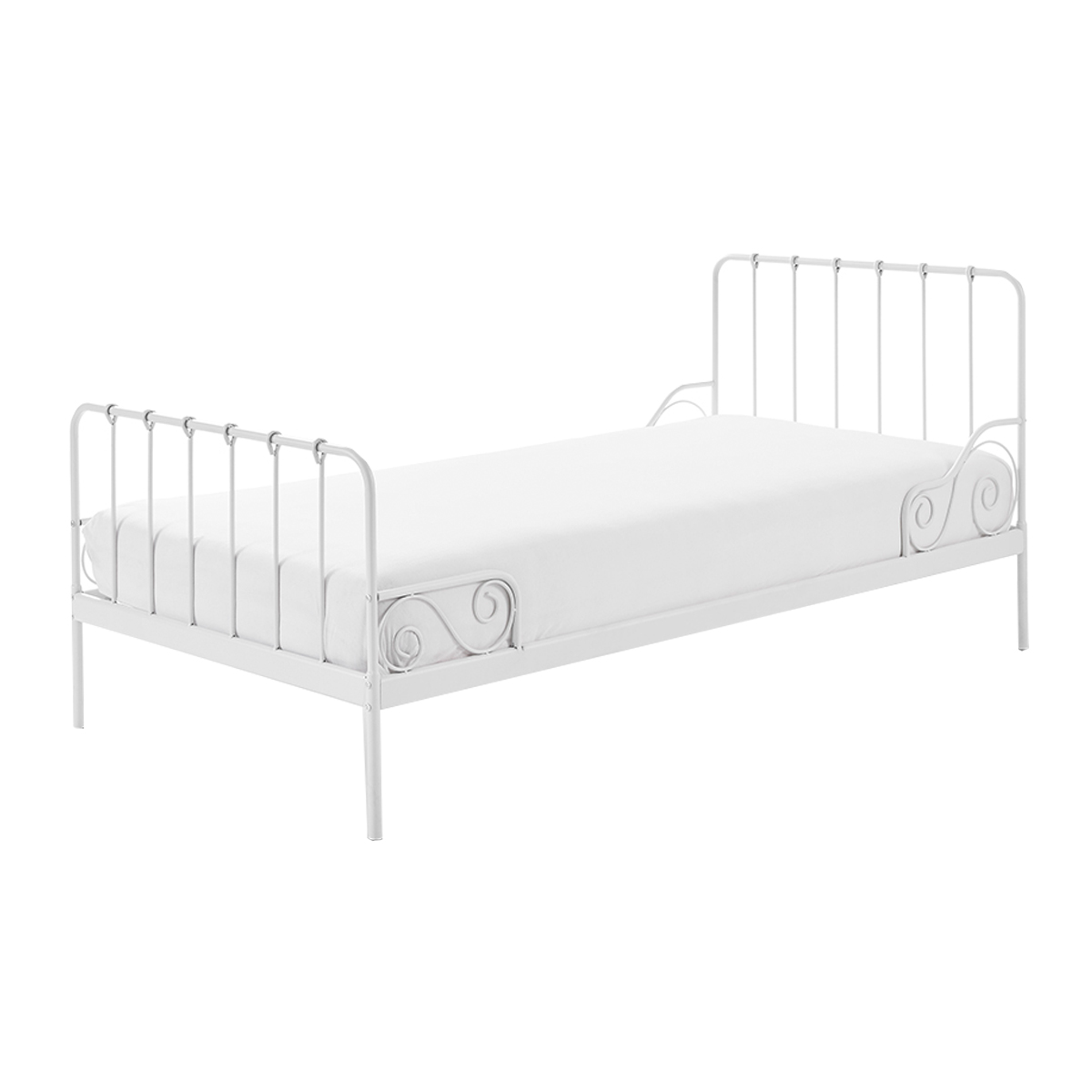 Lit 90x200 sommier inclus blanc