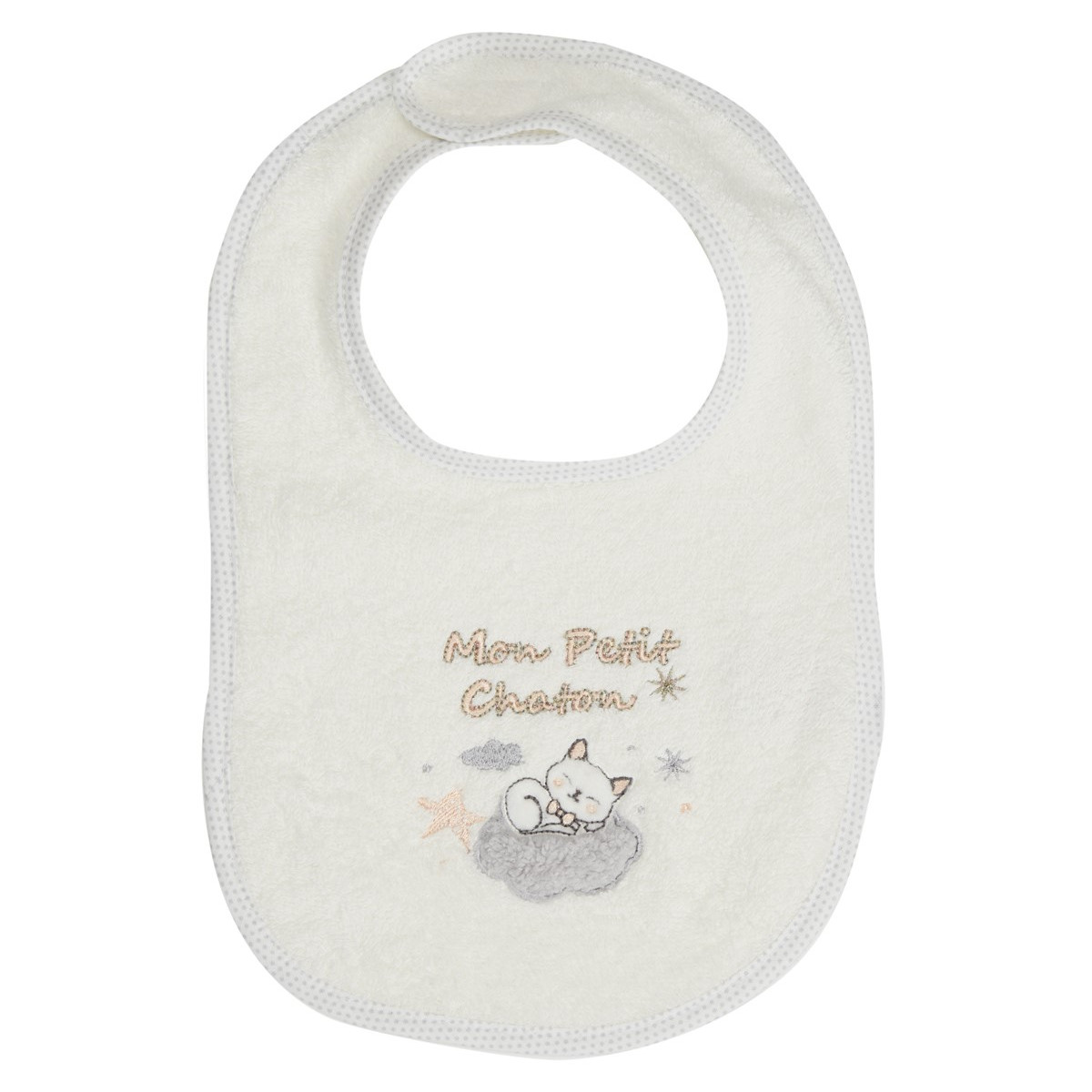 Lot de 2 bavoirs Blanc Cassé Petit modèle Lot de 2 bavoirs Blanc Cassé Petit modèle