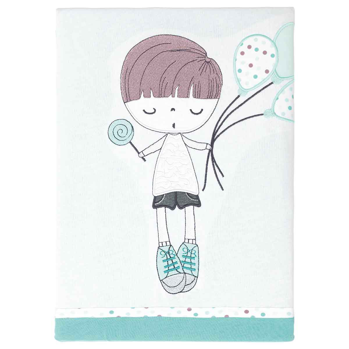 Housse de couette enfant coton aqua 80x120 Housse de couette enfant coton aqua 80x120