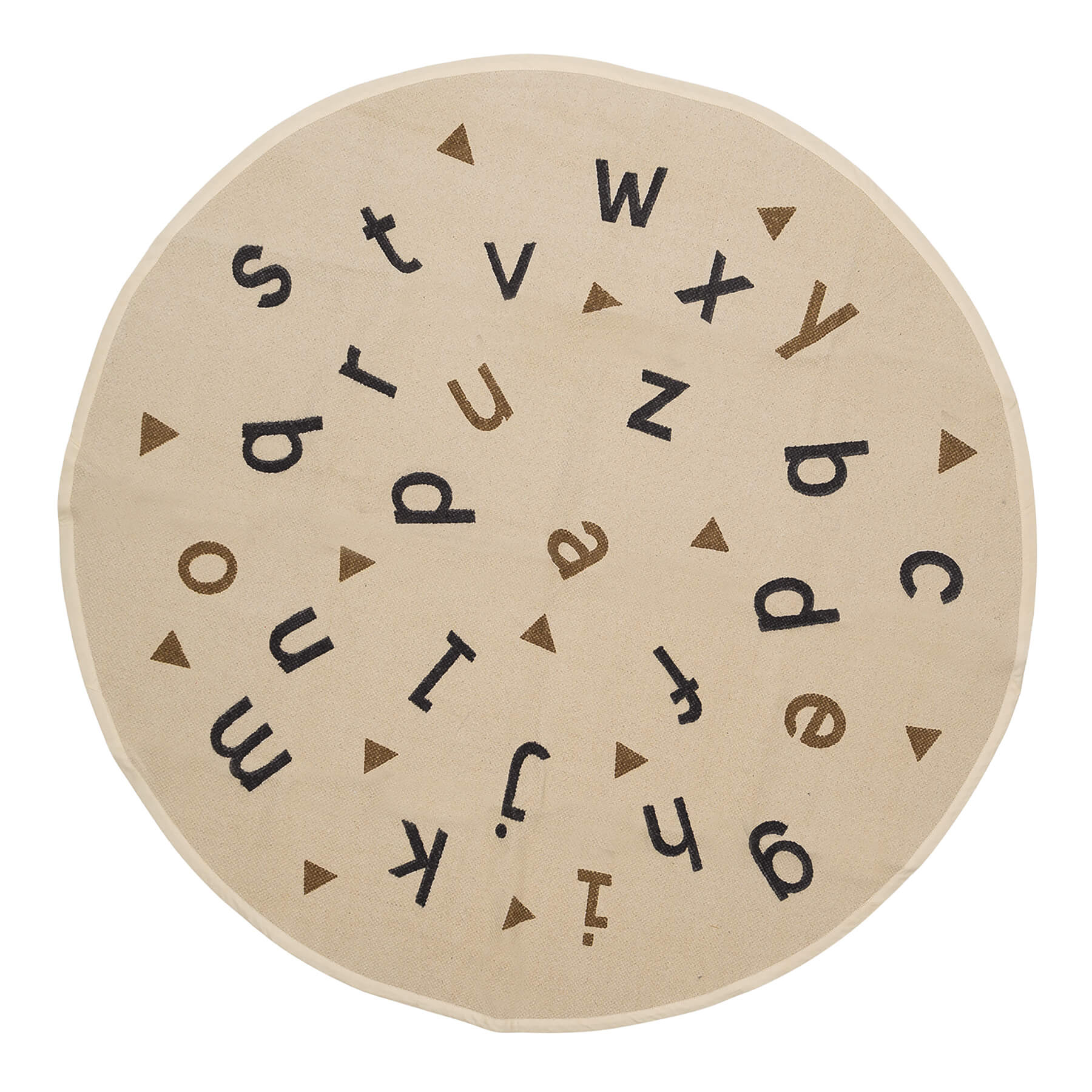 Tapis enfant rond alphabet beige 135x135 Tapis enfant rond alphabet beige 135x135