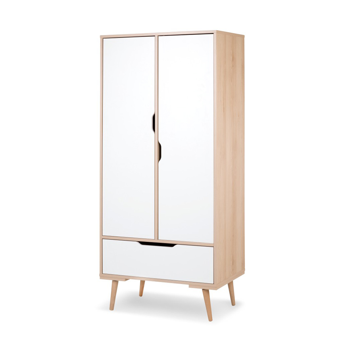 Armoire 2 portes hêtre et blanc Armoire 2 portes hêtre et blanc