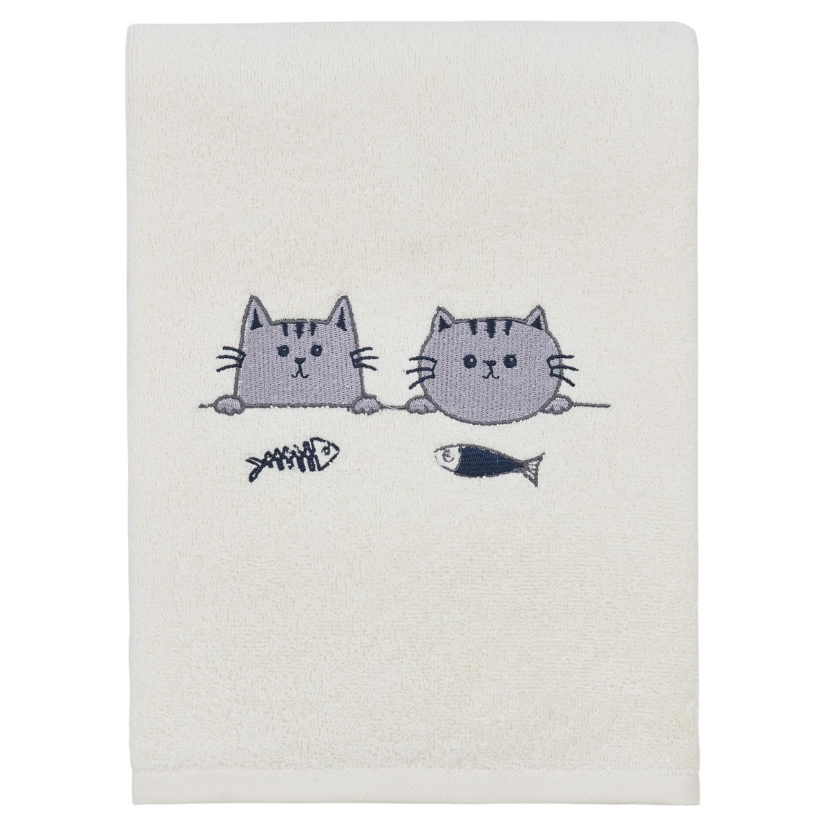Drap de bain mini cats Ecru