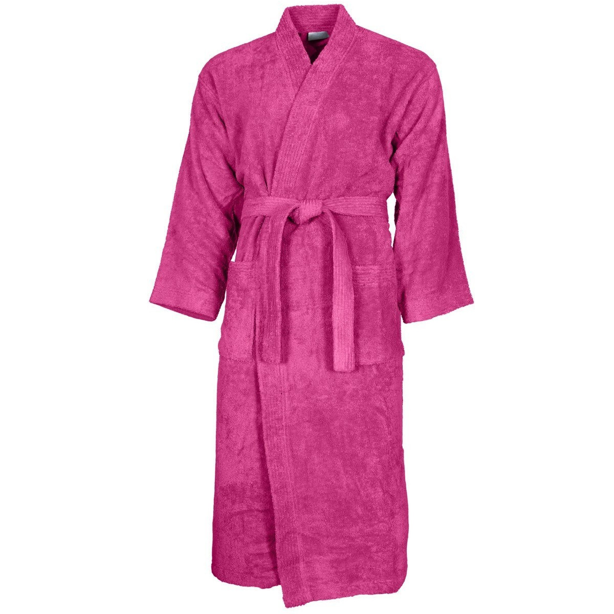 peignoir col kimono en coton  rose indien xl