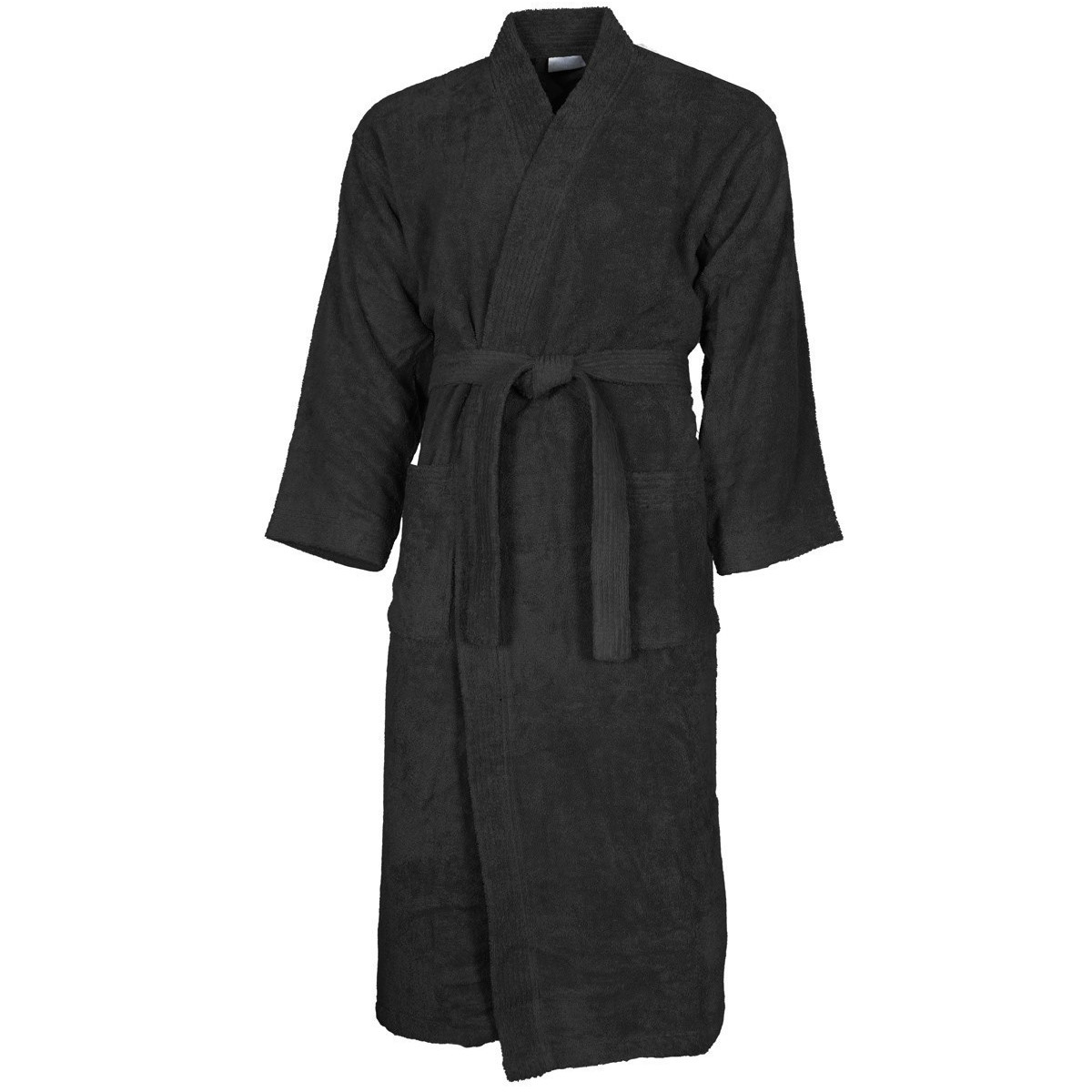 peignoir col kimono en coton  noir m