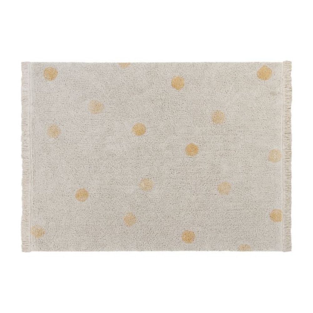 Tapis coton lavable dots jaune 120x160cm