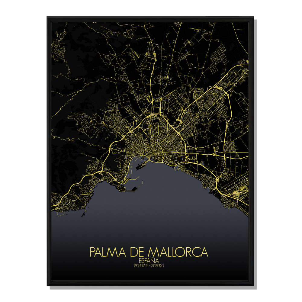 PALMA - Carte City Map Nuit 40x50cm PALMA - Carte City Map Nuit 40x50cm