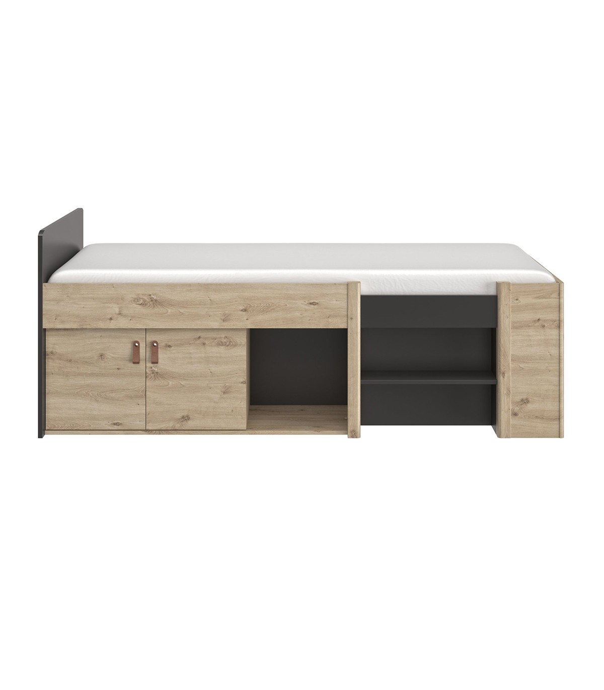 Lit combiné 90x200 bois noir