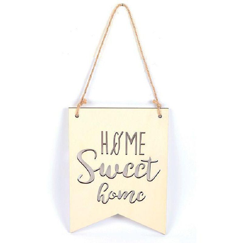 Suspension fanion en bois home sweet home 20 x 15 cm Suspension fanion en bois home sweet home 20 x 15 cm