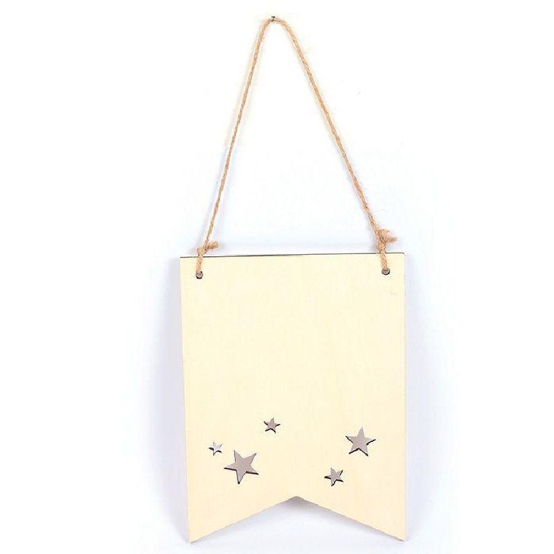 Suspension fanion en bois étoiles 20 x 15 cm Suspension fanion en bois étoiles 20 x 15 cm