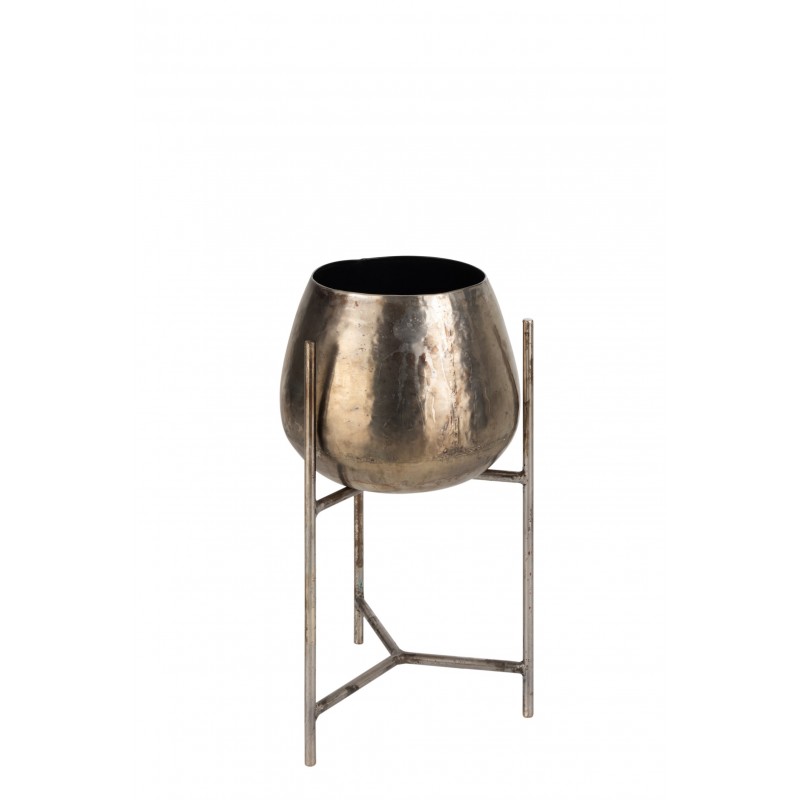 Support cache-pot + pied métal nickel H45,5cm Support cache-pot + pied métal nickel H45,5cm