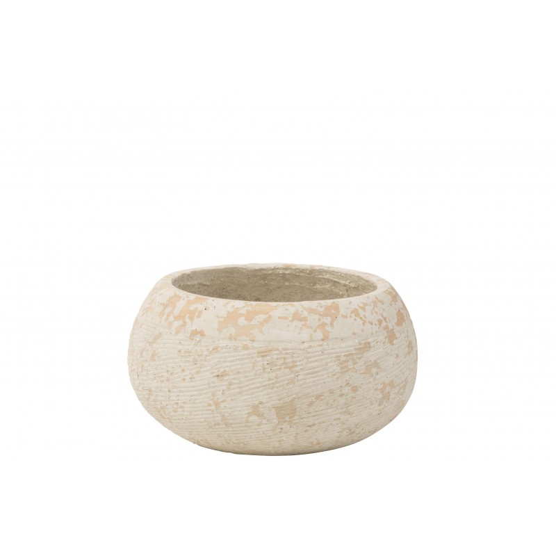 Cache-pot argile blanc H19cm Cache-pot argile blanc H19cm