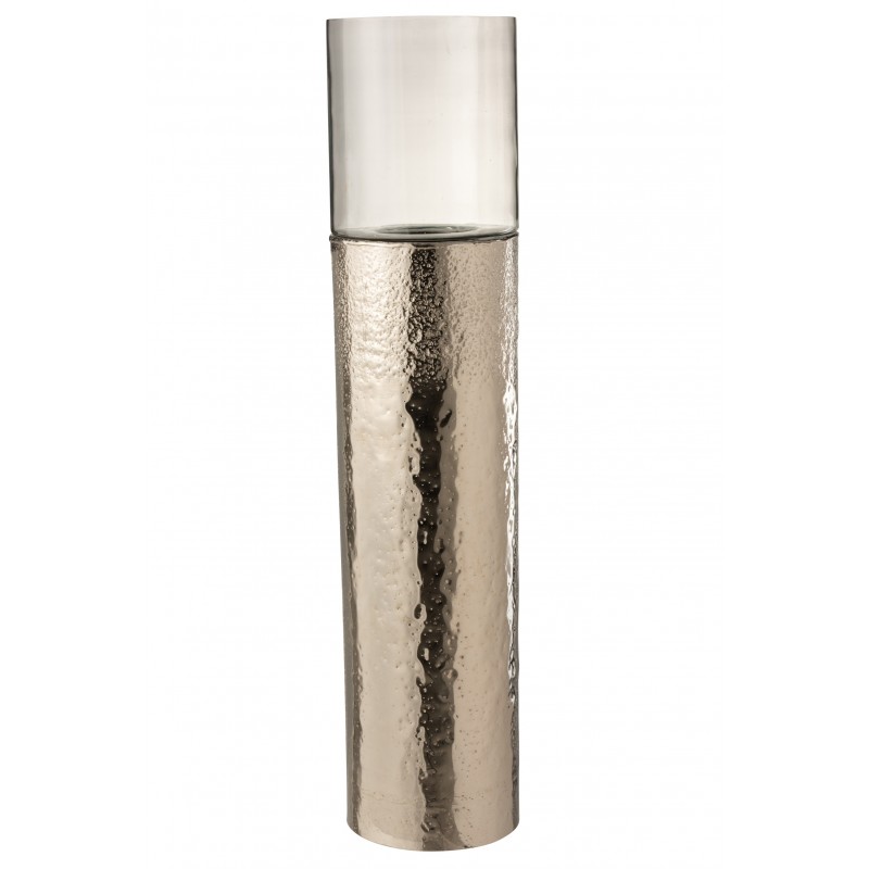 Photophore alu/verre argent H110cm Photophore alu/verre argent H110cm