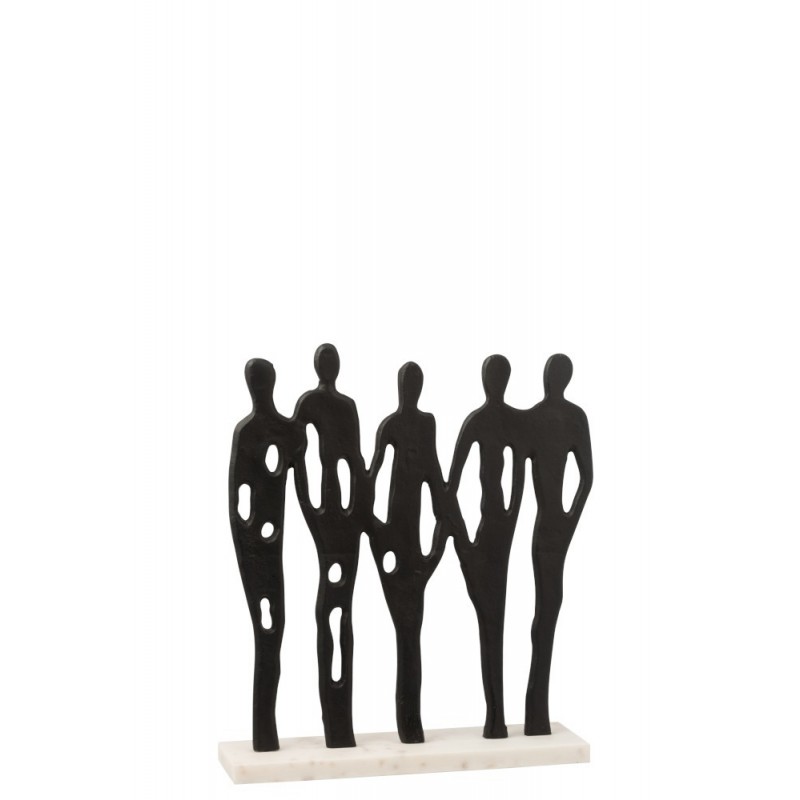 Personnages sur rang alu/marbre noir/blanc H40cm Personnages sur rang alu/marbre noir/blanc H40cm