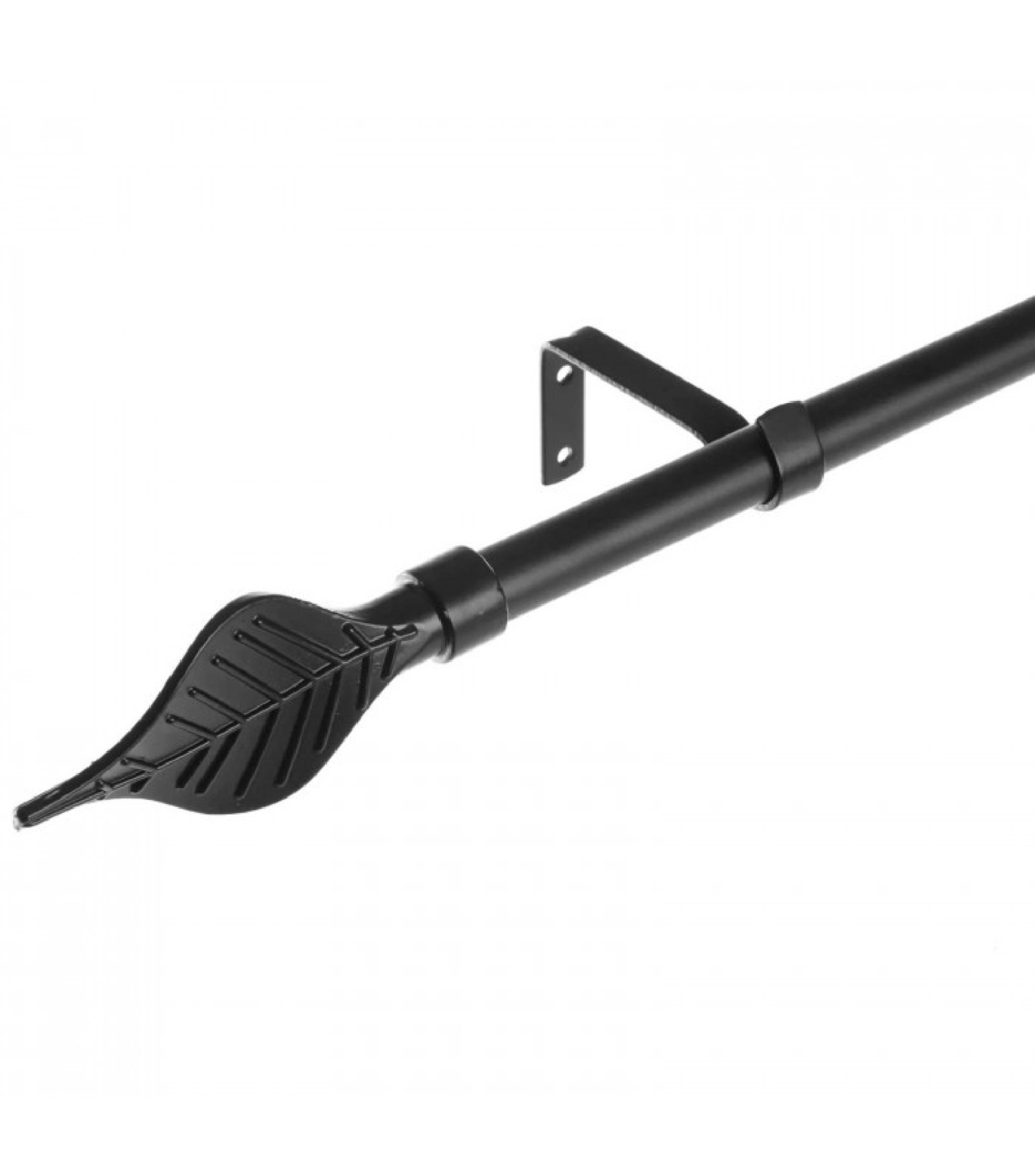Tringle à rideaux extensible métal noir feuille 122 à 211cm Tringle à rideaux extensible métal noir feuille 122 à 211cm