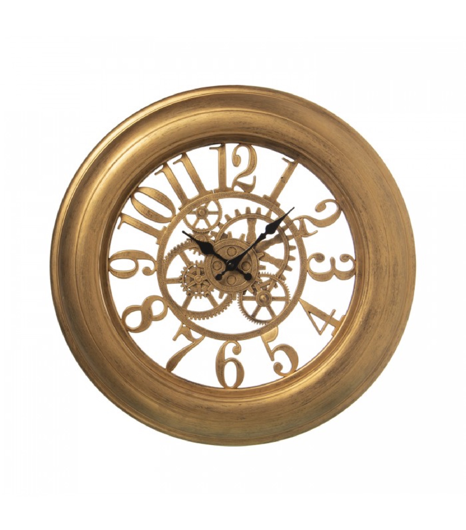 Horloge murale ronde en résine dorée D50cm Horloge murale ronde en résine dorée D50cm