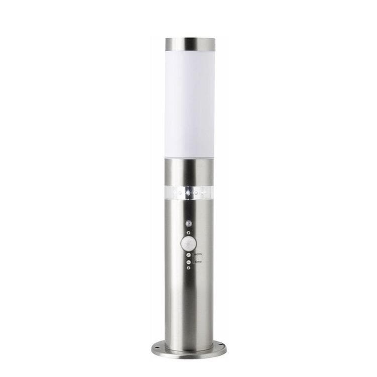 Borne LED d'extérieur avec détecteur inox H50cm