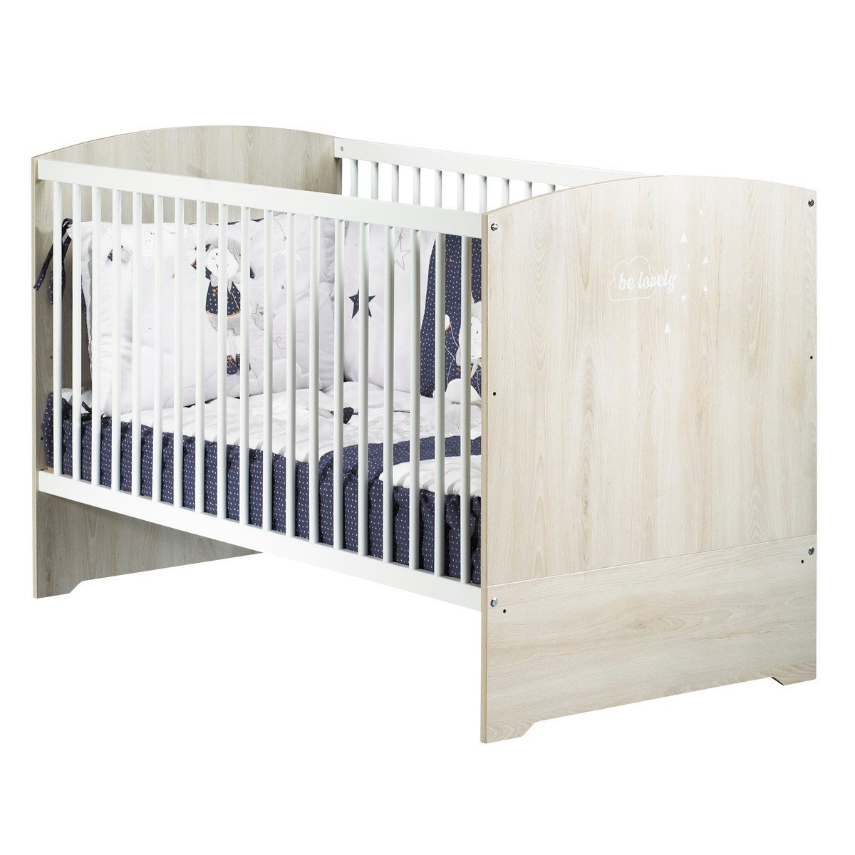 Lit 140x70 hêtre cendré en bois blanc Lit 140x70 hêtre cendré en bois blanc