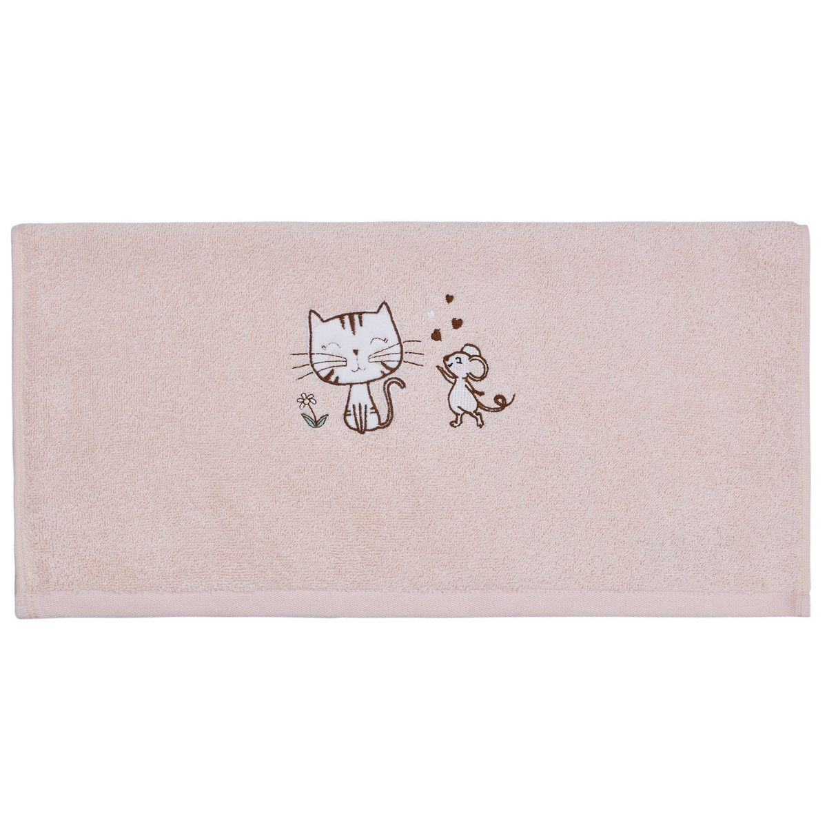 Serviette de bain le chat & la sour Rose Poudre Serviette de bain le chat & la sour Rose Poudre