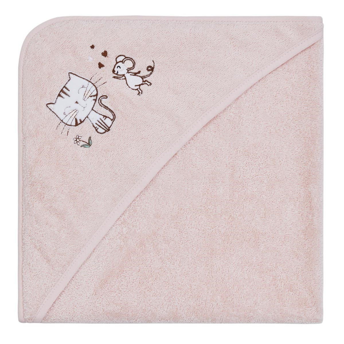 Cape de bain bébé le chat & la sour Rose Poudre Cape de bain bébé le chat & la sour Rose Poudre