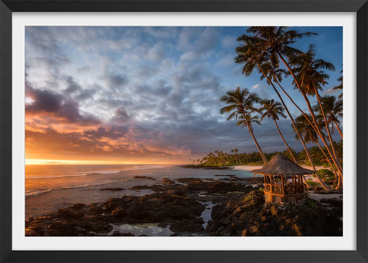 Affiche paysage paradis beach Affiche sous cadre noir Affiche paysage paradis beach Affiche sous cadre noir
