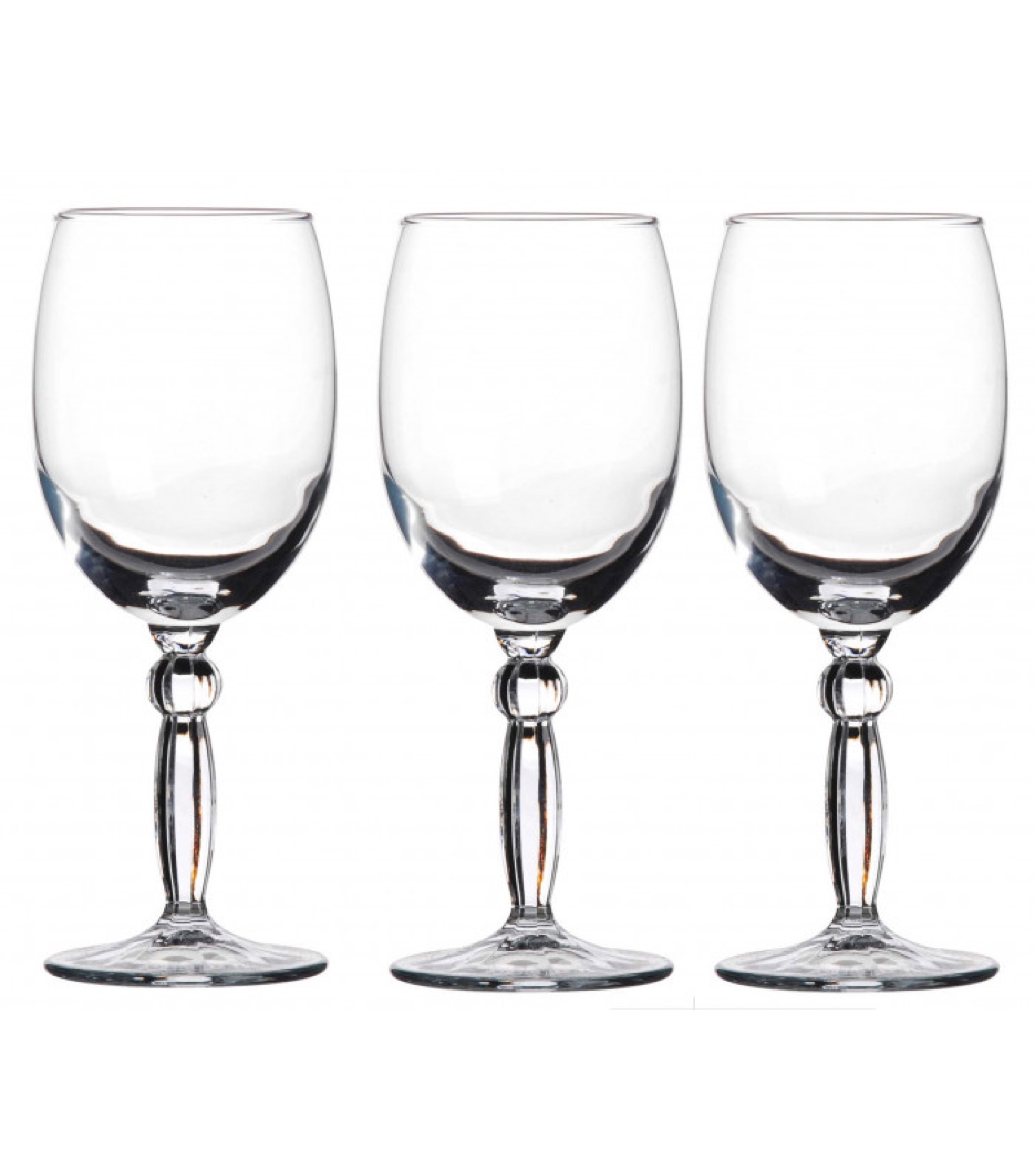 Verres à vin sur pieds en verre transparent 21cl - Lot de 3 Verres à vin sur pieds en verre transparent 21cl - Lot de 3