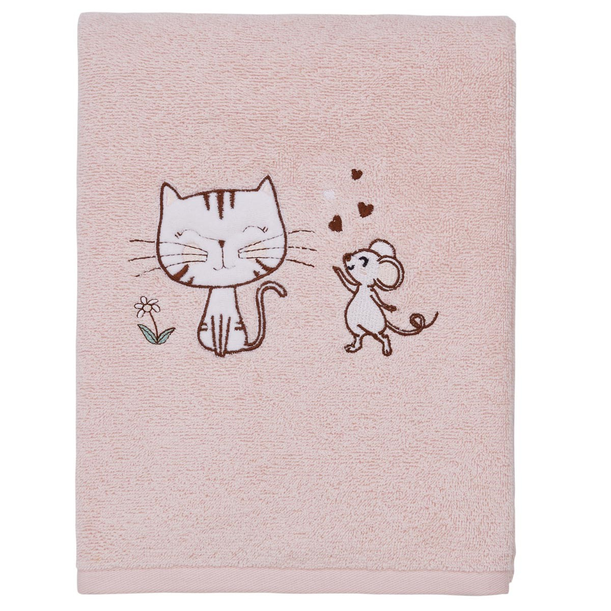 Drap de bain le chat & et la souris Rose Poudre Drap de bain le chat & et la souris Rose Poudre