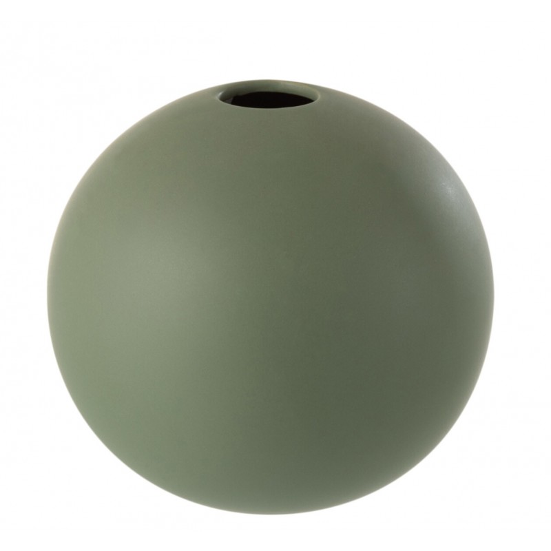 Vase boule céramique verte H23,5cm