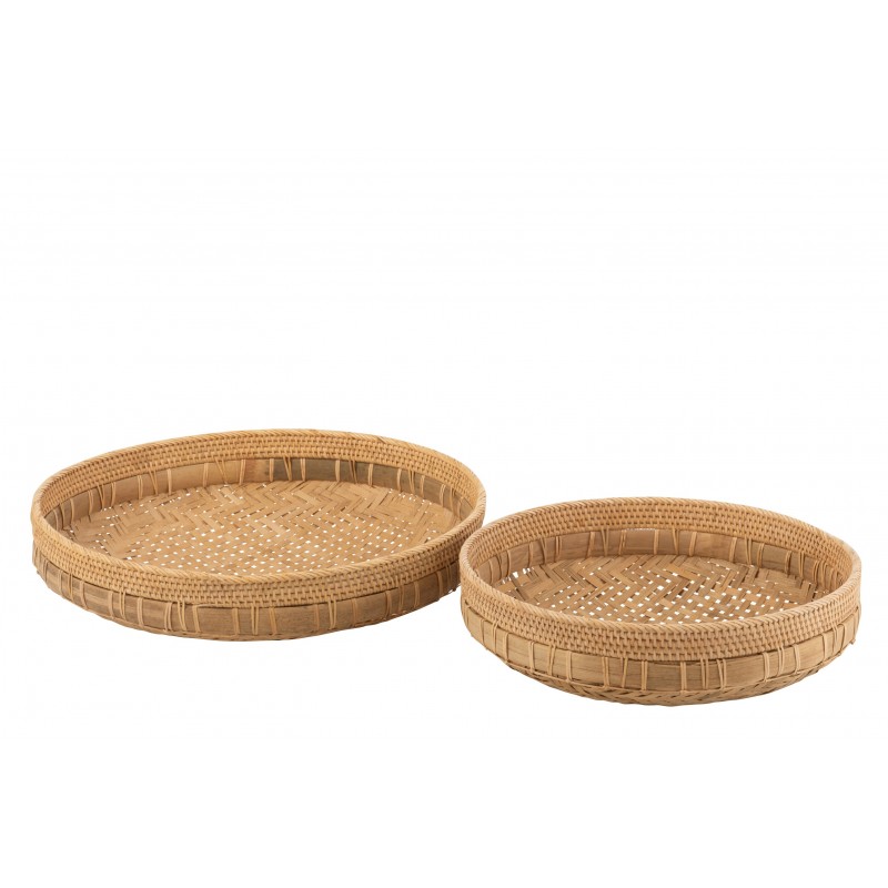 Plats ronds rotin naturel - Lot de 2 Plats ronds rotin naturel - Lot de 2
