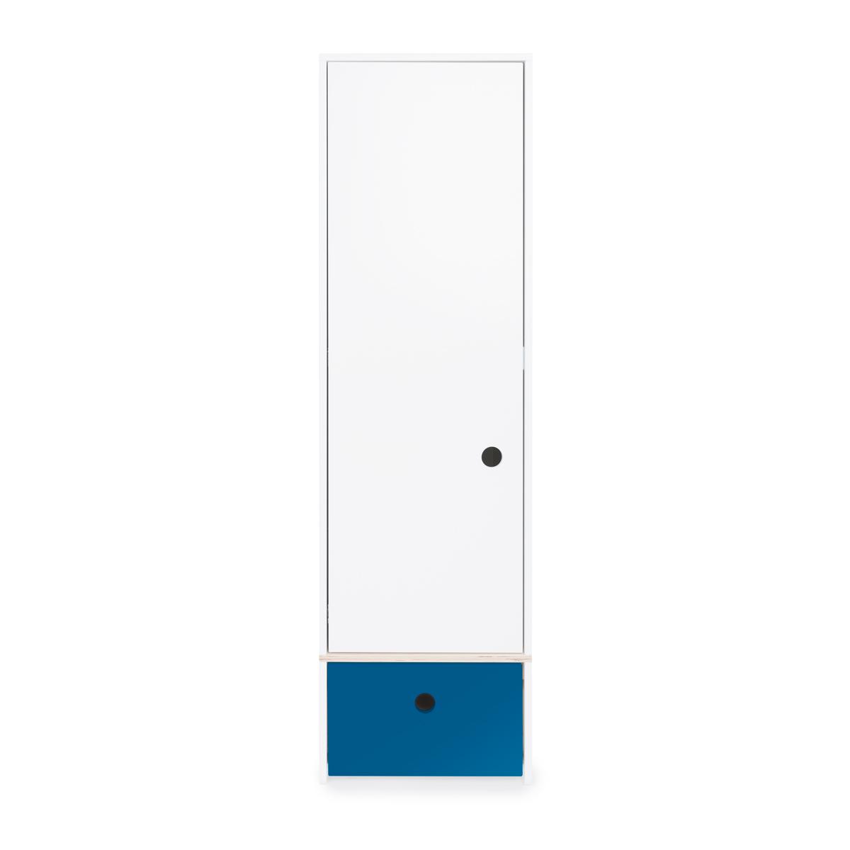 Armoire 1 porte façade tiroir bleu marine Armoire 1 porte façade tiroir bleu marine
