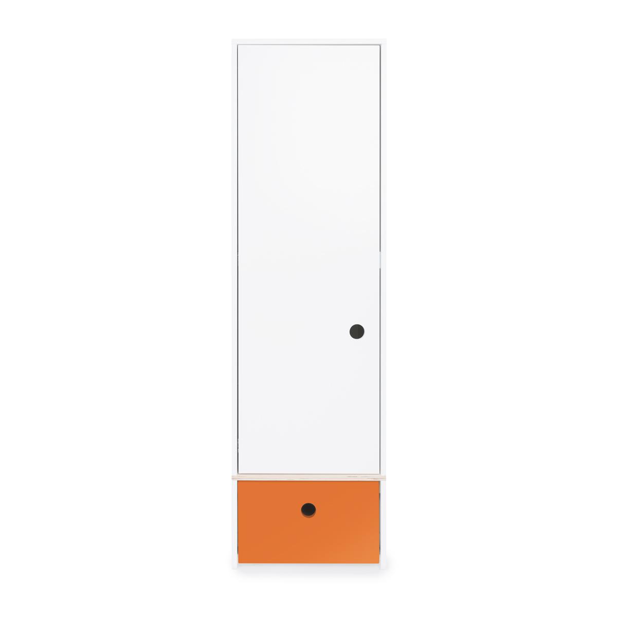 Armoire 1 porte façade tiroir orange Armoire 1 porte façade tiroir orange
