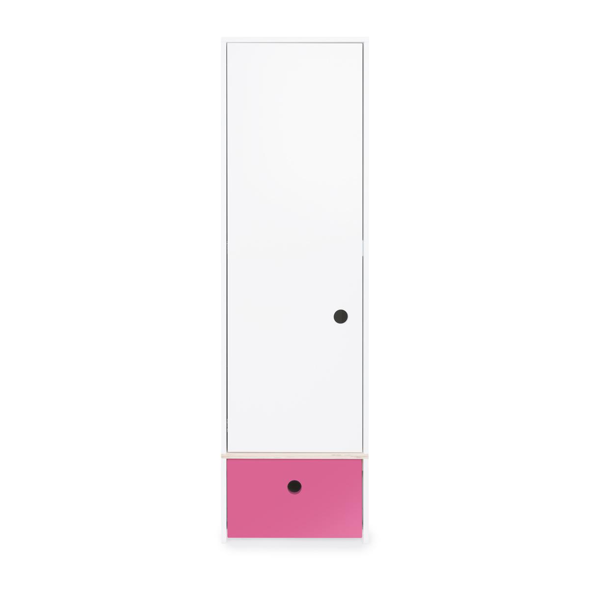 Armoire 1 porte façade tiroir fushia Armoire 1 porte façade tiroir fushia