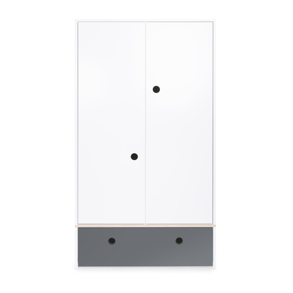 Armoire 2 portes façade tiroir gris espace Armoire 2 portes façade tiroir gris espace