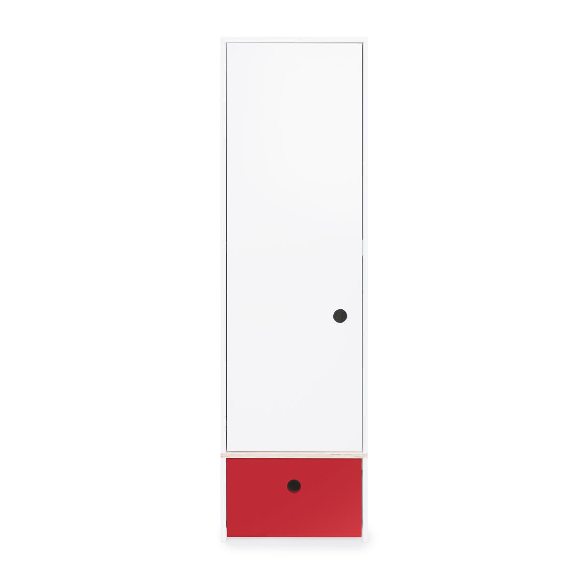 Armoire 1 porte façade tiroir rouge Armoire 1 porte façade tiroir rouge