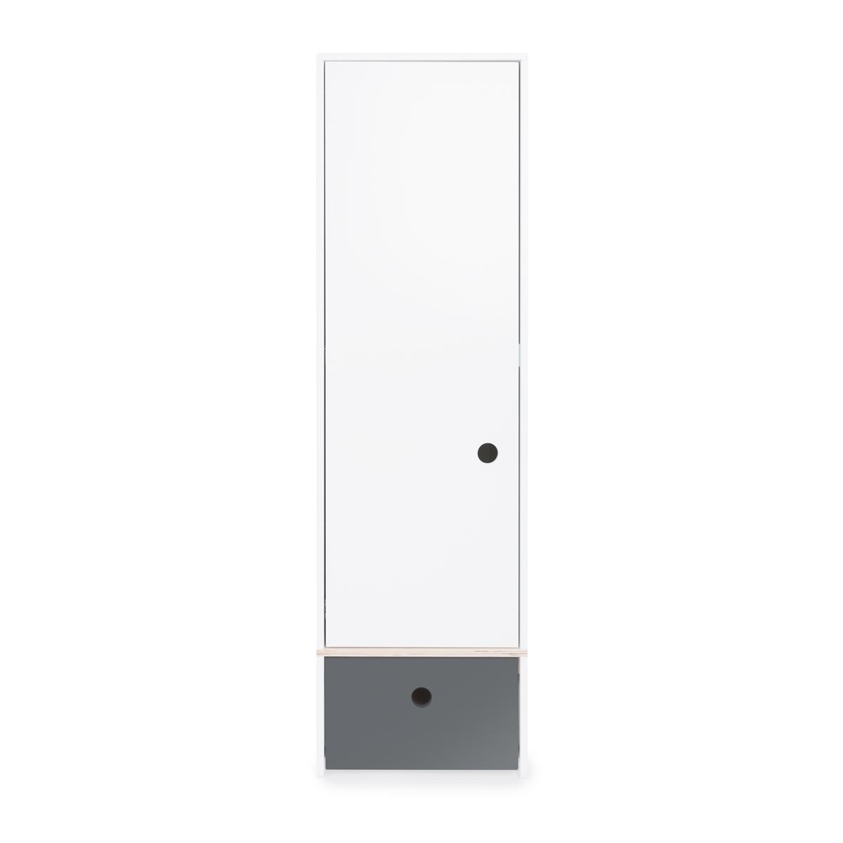 Armoire 1 porte façade tiroir gris espace Armoire 1 porte façade tiroir gris espace