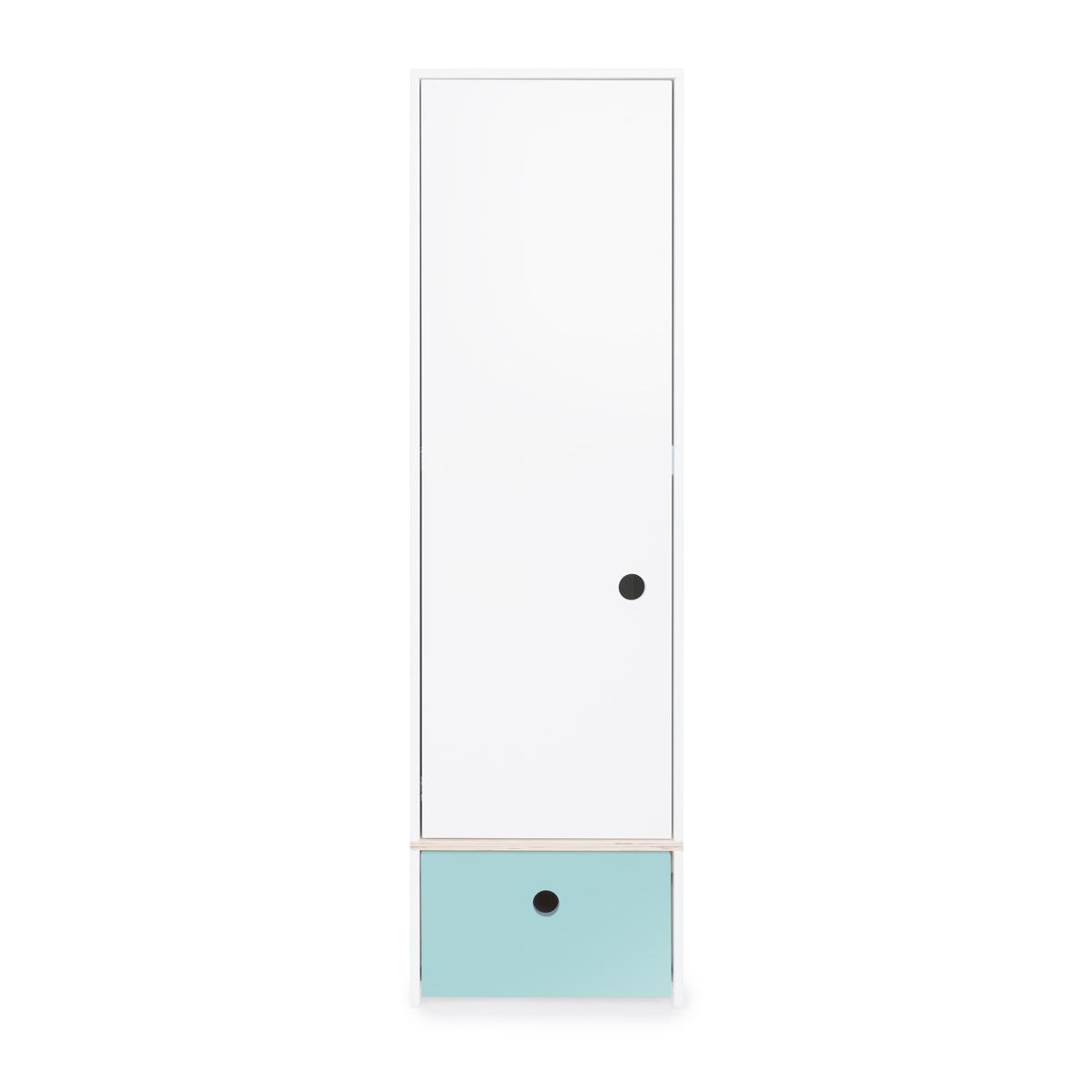 Armoire 1 porte façade tiroir bleu ciel Armoire 1 porte façade tiroir bleu ciel