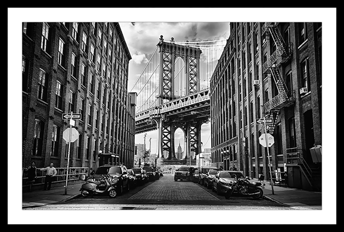 Affiche sous cadre noir Dumbo Brooklyn Bridge sous cadre noir 45x30cm