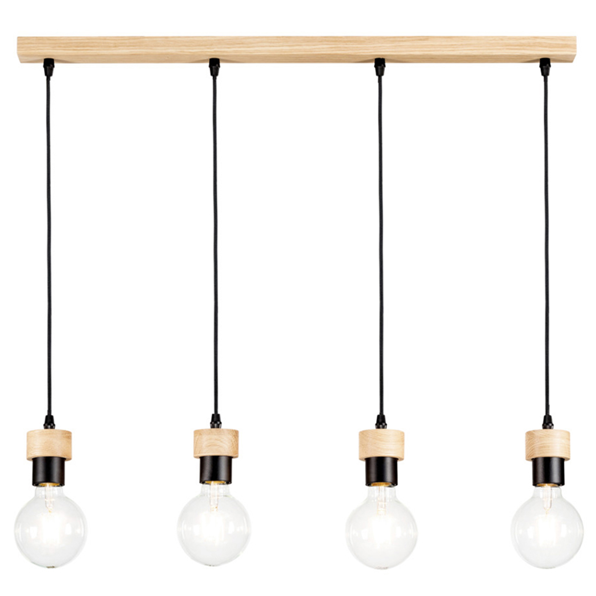 Suspension en bois 4 ampoules Suspension en bois 4 ampoules