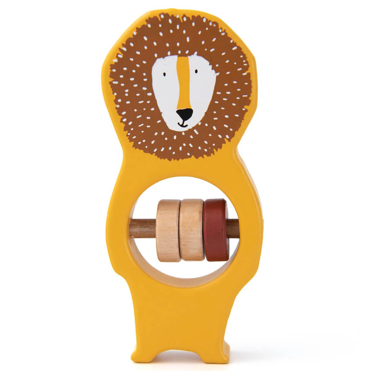 Hochet en bois mr. lion