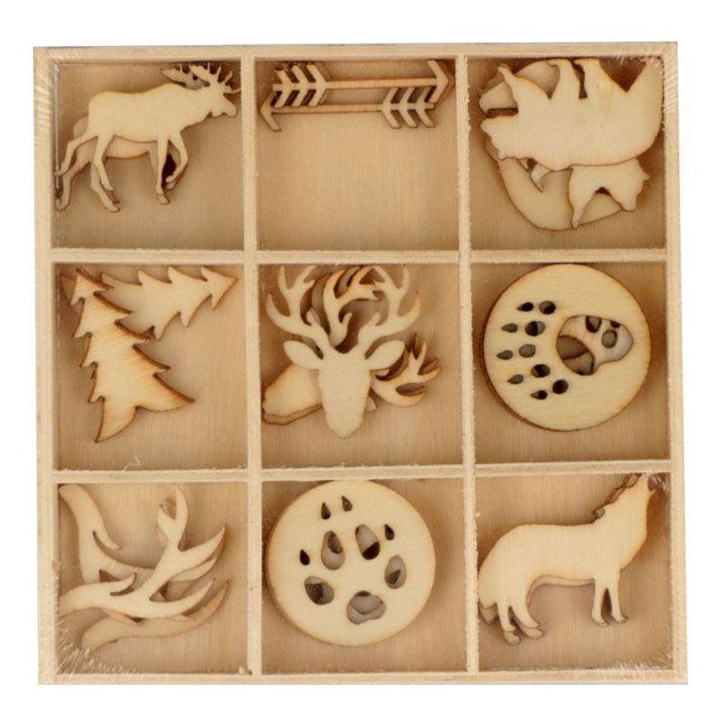 27 mini décorations en bois animaux de la forêt 27 mini décorations en bois animaux de la forêt