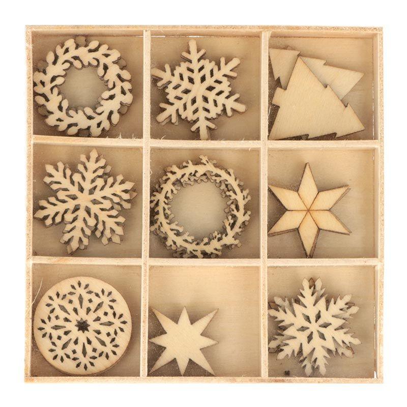 27 mini décorations en bois Merry Christmas 27 mini décorations en bois Merry Christmas