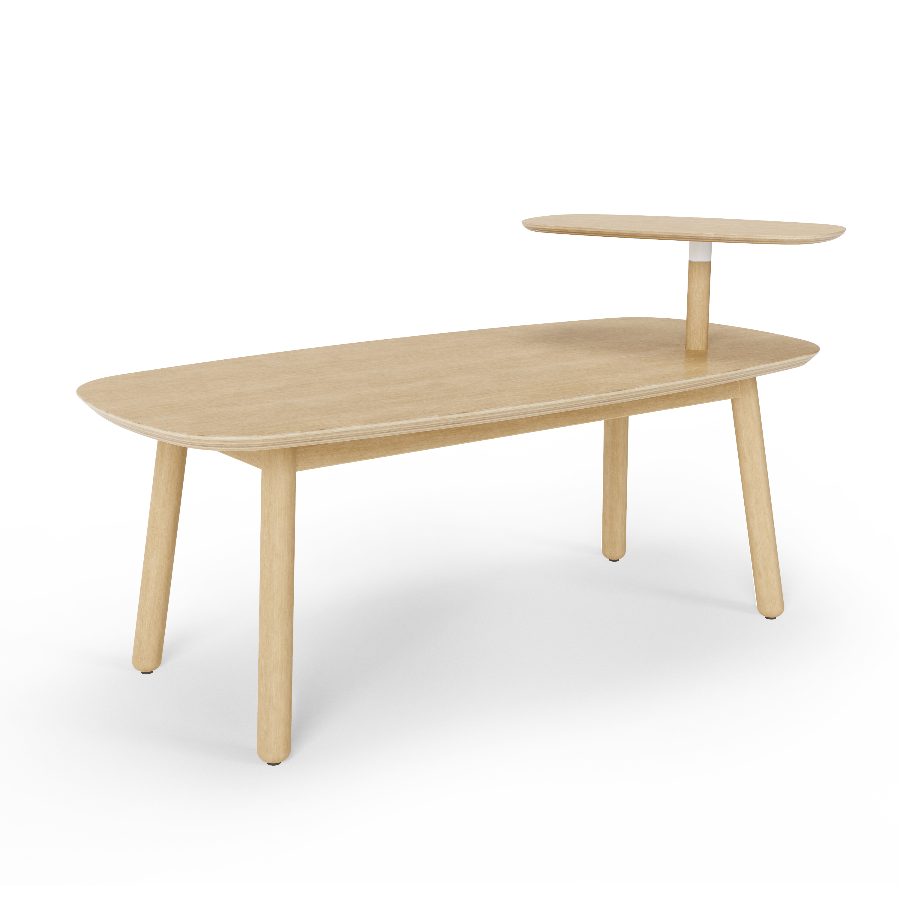 Table basse avec tablette surélevée col bois naturel L120cm Table basse avec tablette surélevée col bois naturel L120cm