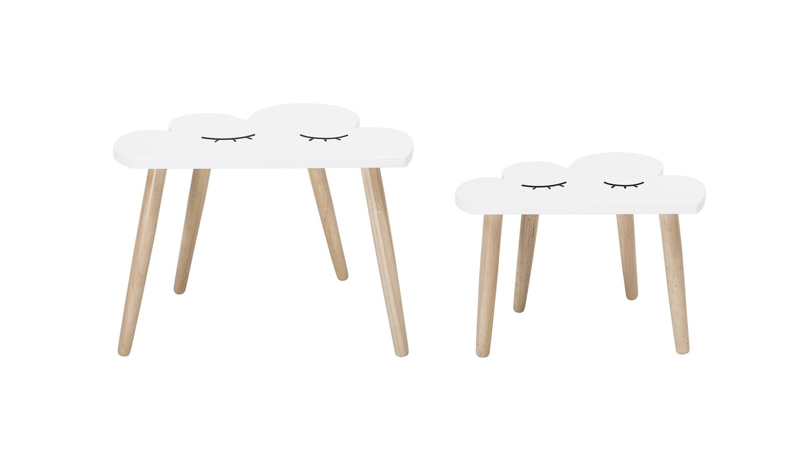 Tables nuages en bois L45/55cm - Lot de 2 Tables nuages en bois L45/55cm - Lot de 2