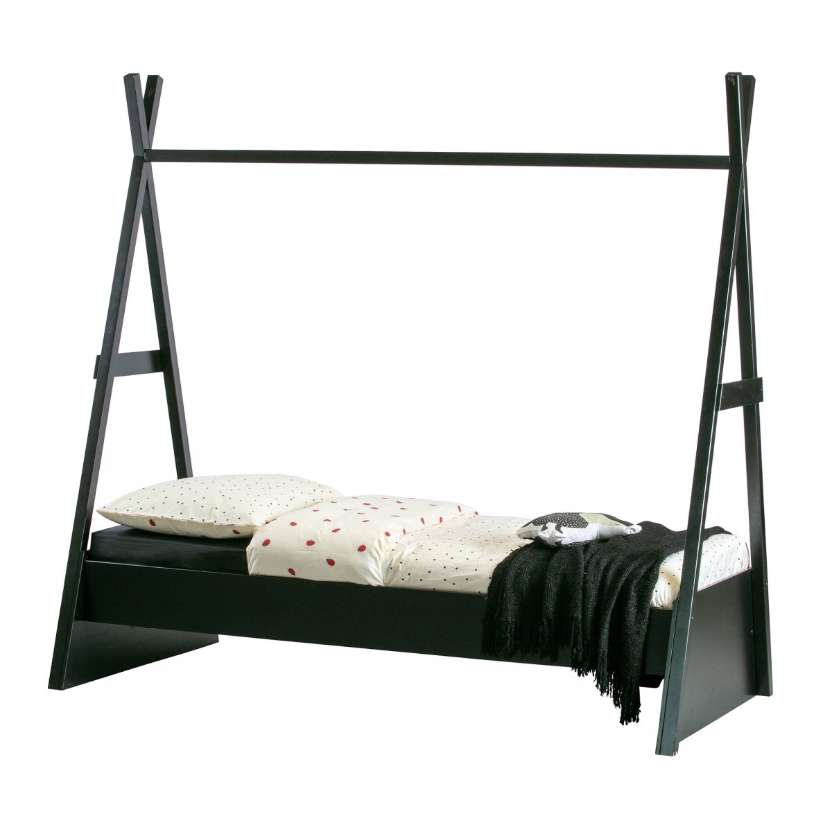 Lit 80x200 en bois noir Lit 80x200 en bois noir