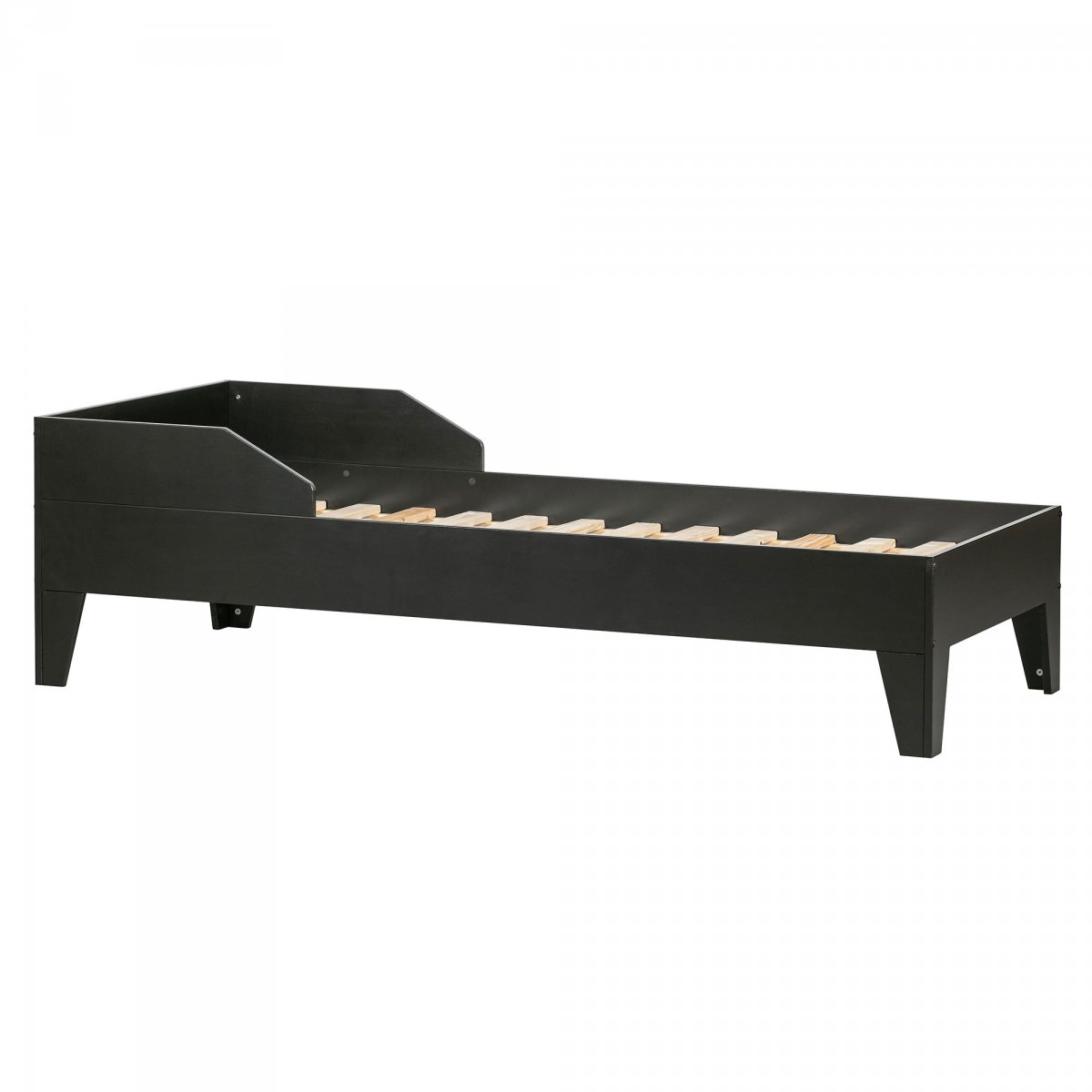 Cadre de lit pour enfant 90x200 en pin massif noir Cadre de lit pour enfant 90x200 en pin massif noir